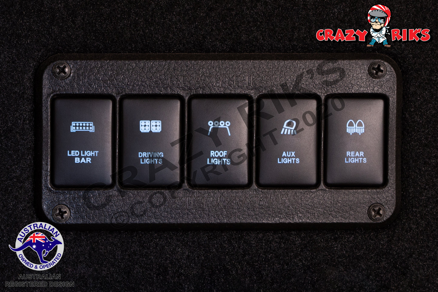 12v Control Panel Canopy 4x4 (Horizontal) - Suit Toyota Switches