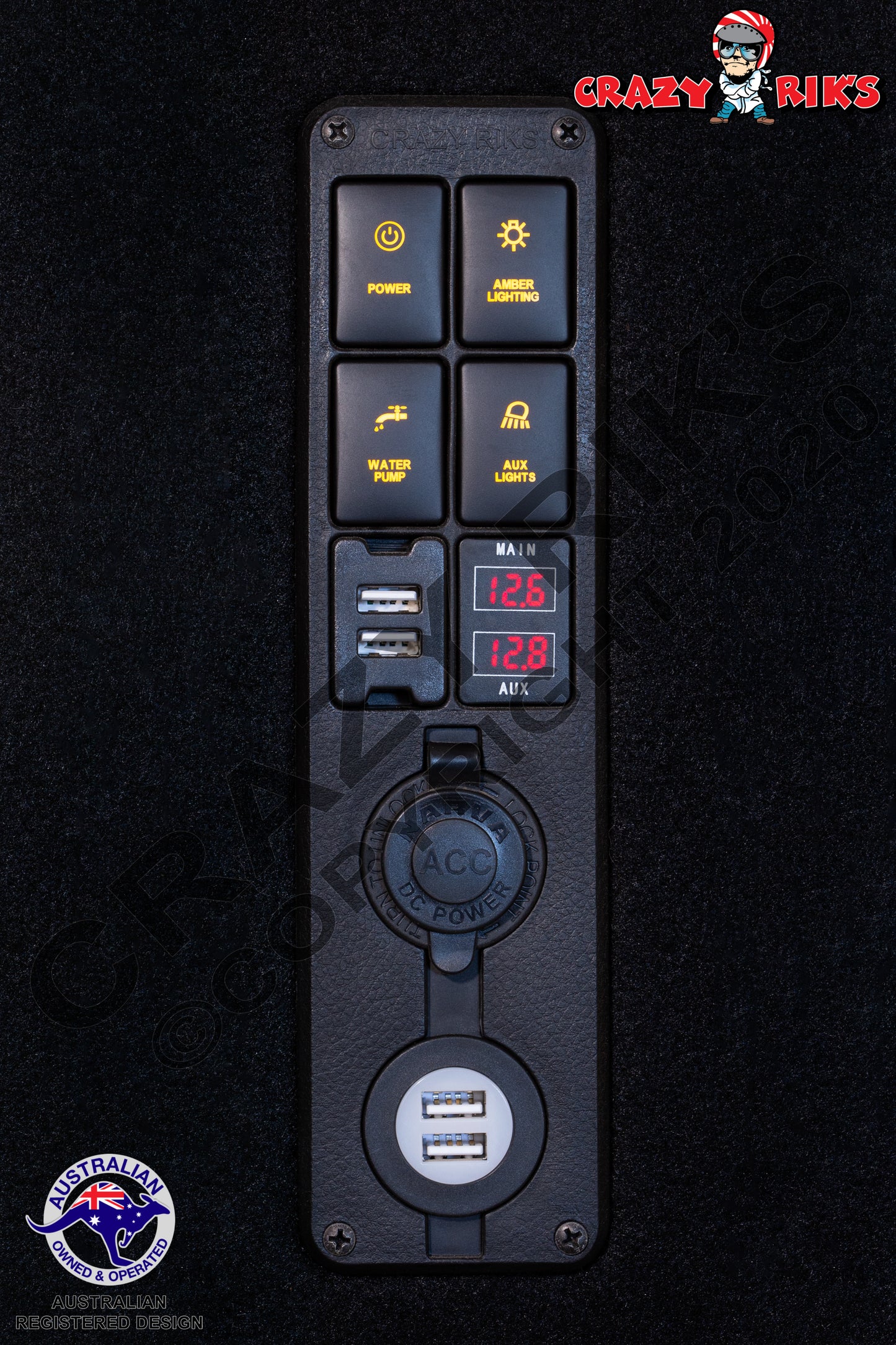 12v Control Panel Canopy 4x4 (Vertical) - Suit Toyota Switches