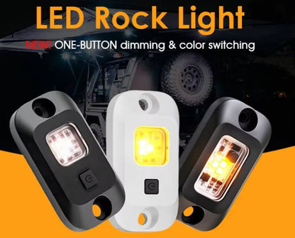 12v LED Dual colour rock light dimmable white / amber with switch