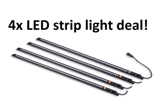 600mm White / Amber LED Strip Dimmable Canopy Light x4 deal